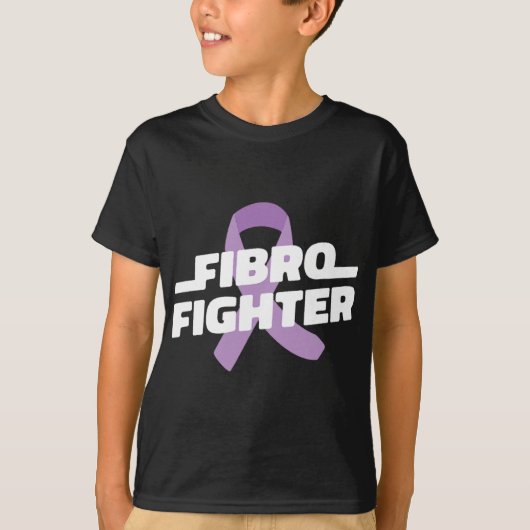 Fighter - Fibromyalgie Bewustzijn Paarse lint T-shirt (Voorkant)