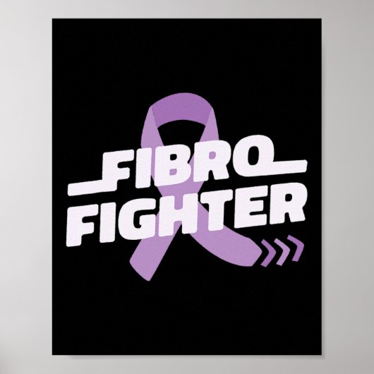 Fighter Fight Fibromylagia Verhogen Bewustzijn Mem Poster (Voorkant)