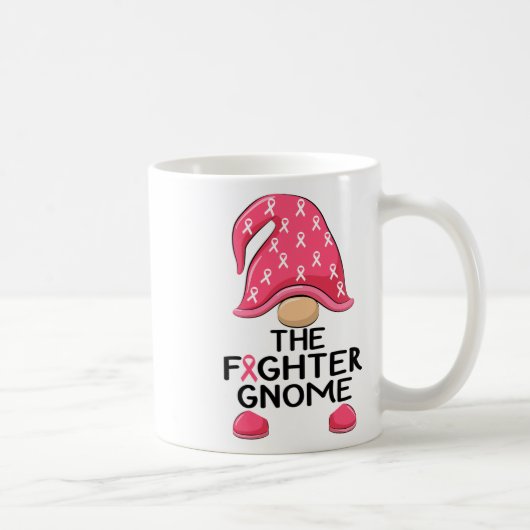Fighter Gnome - Borstkanker Bewustzijn Gnome Cost Koffiemok (Rechts)