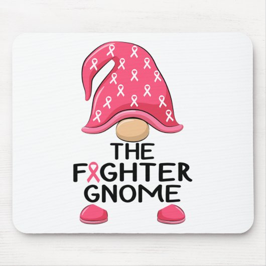 Fighter Gnome - Borstkanker Bewustzijn Gnome Cost Muismat (Voorkant)