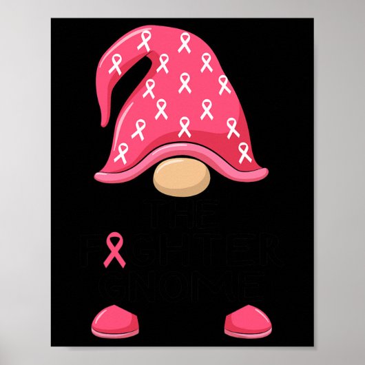 Fighter Gnome - Borstkanker Bewustzijn Gnome Cost Poster (Voorkant)