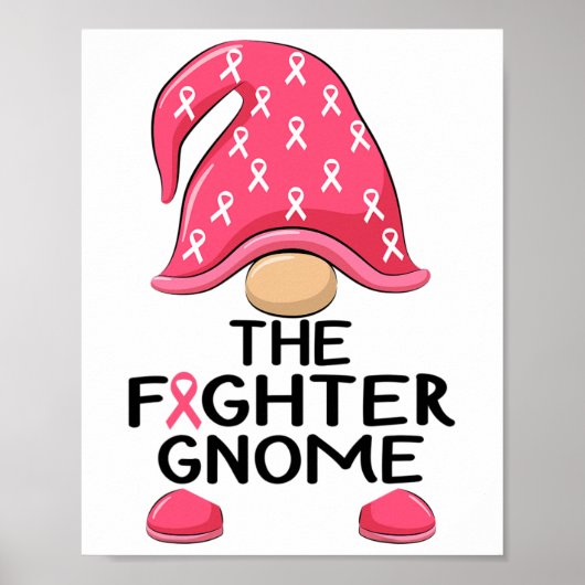 Fighter Gnome - Borstkanker Bewustzijn Gnome Cost Poster (Voorkant)
