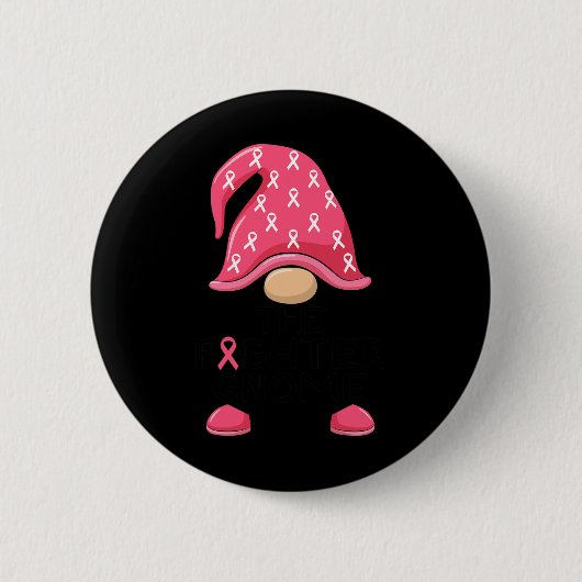Fighter Gnome - Borstkanker Bewustzijn Gnome Kostu Ronde Button 5,7 Cm (Voorkant)