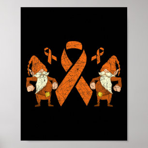 Fighter Gnome Oranje Ribbon Leukemie Bewustzijn Poster