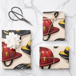 Fighter helmet pattern fire station wrapping inpakpapier vel
