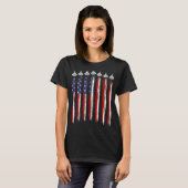 Fighter Jet Airplane USA Flag 4th Of July Patrioti T-shirt (Voorkant volledig)