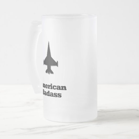 Fighter Jet American Badass Matglas Bierpul (Voorkant links)