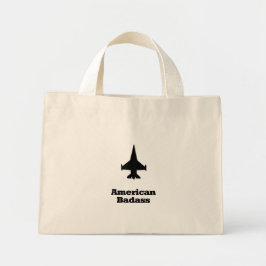 Fighter Jet American Badass Mini Tote Bag