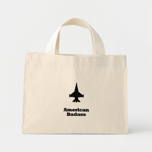 Fighter Jet American Badass Mini Tote Bag (Voorkant)