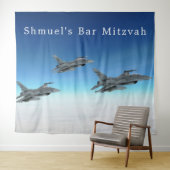 Fighter Jet | Bar Mitzvah Photo Booth Banner Wandkleed (In Situ (horizontaal))