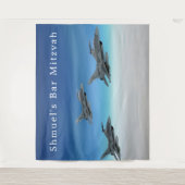 Fighter Jet | Bar Mitzvah Photo Booth Banner Wandkleed (Voorkant)