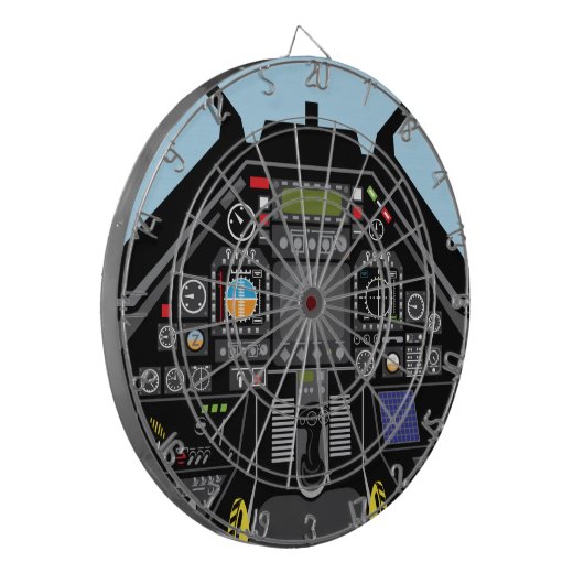 Fighter Jet Cockpit Dartbord (Voorkant Links)
