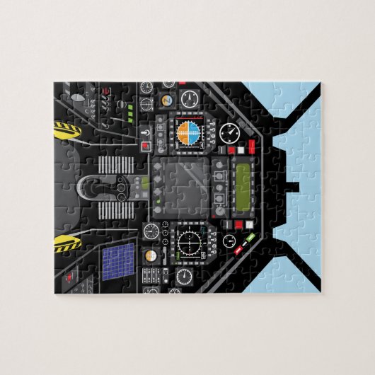Fighter Jet Cockpit Legpuzzel (Horizontaal)