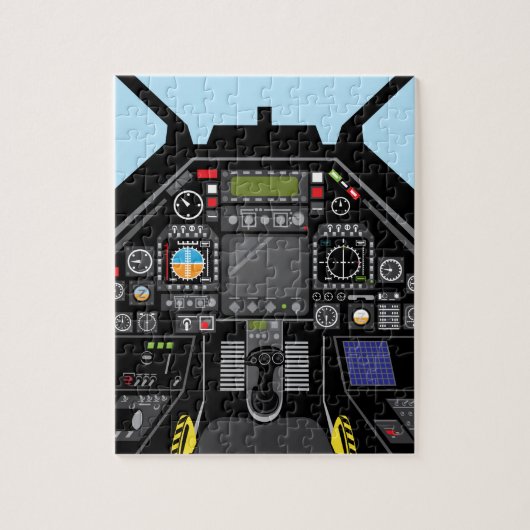 Fighter Jet Cockpit Legpuzzel (Verticaal)