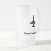 Fighter Jet Cowboy stijl Matglas Bierpul (Voorkant rechts)