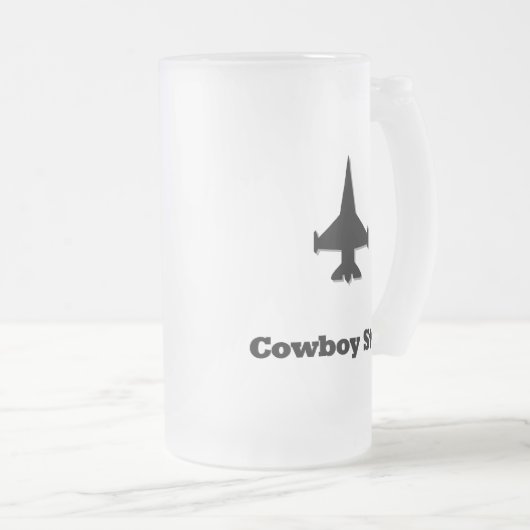 Fighter Jet Cowboy stijl Matglas Bierpul (Voorkant rechts)