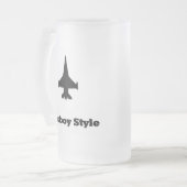 Fighter Jet Cowboy stijl Matglas Bierpul (Voorkant links)