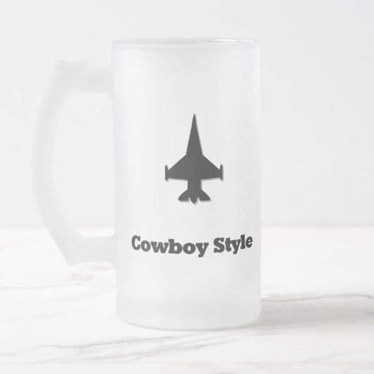 Fighter Jet Cowboy stijl Matglas Bierpul (Links)