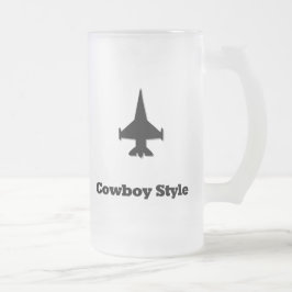 Fighter Jet Cowboy stijl Matglas Bierpul