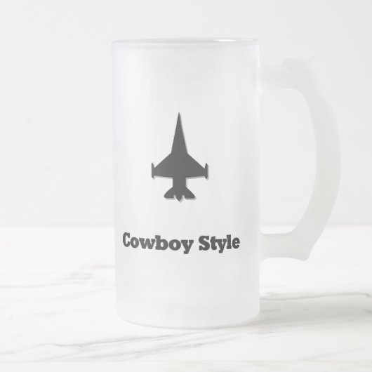 Fighter Jet Cowboy stijl Matglas Bierpul (Rechts)