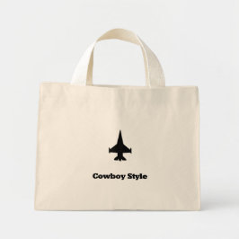 Fighter Jet Cowboy stijl Mini Tote Bag
