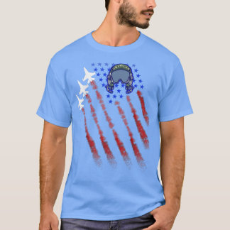 Fighter Jet Fight Pilot Helmet USA Vlag Patriot 4t T-shirt