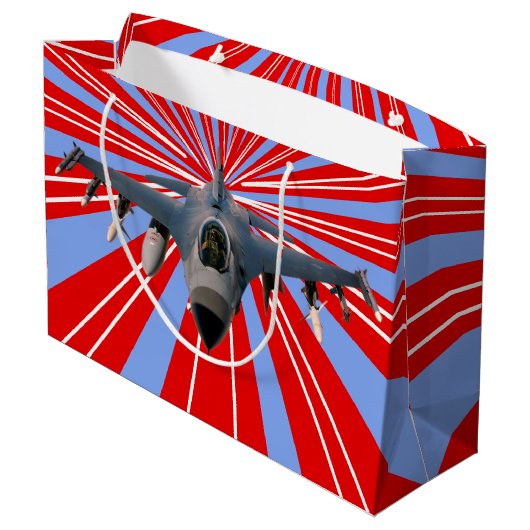 Fighter Jet Groot Cadeauzakje (Achterkant Gekanteld)