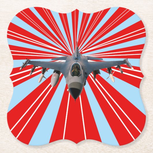 Fighter Jet Kartonnen Onderzetters (Voorkant)
