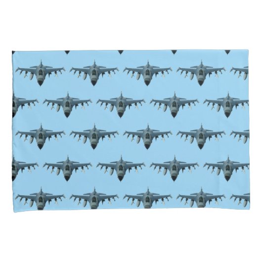 Fighter Jet Kussensloop (Voorkant-Rechts)
