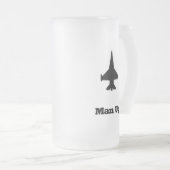 Fighter Jet Man omhoog Matglas Bierpul (Voorkant rechts)