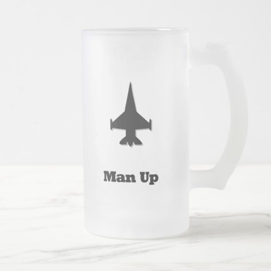 Fighter Jet Man omhoog Matglas Bierpul (Rechts)