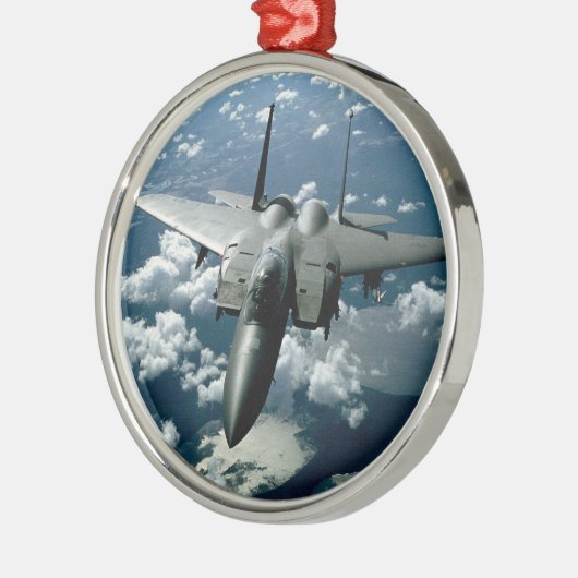 Fighter Jet Metalen Ornament (Links)