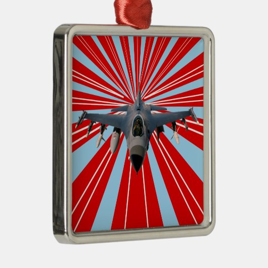 Fighter Jet Metalen Ornament (Rechts)