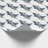 Fighter Jet Militaire Verjaardagsfeest Cadeaupapier (Hoek)