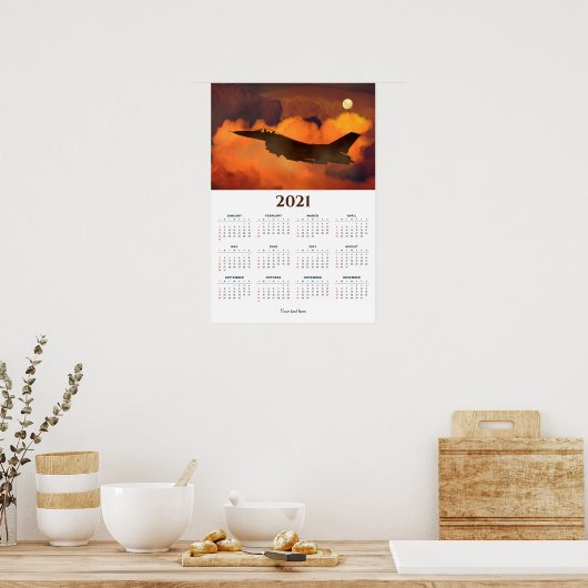 Fighter Jet Sunset 2021 Agenda Poster (Keuken)