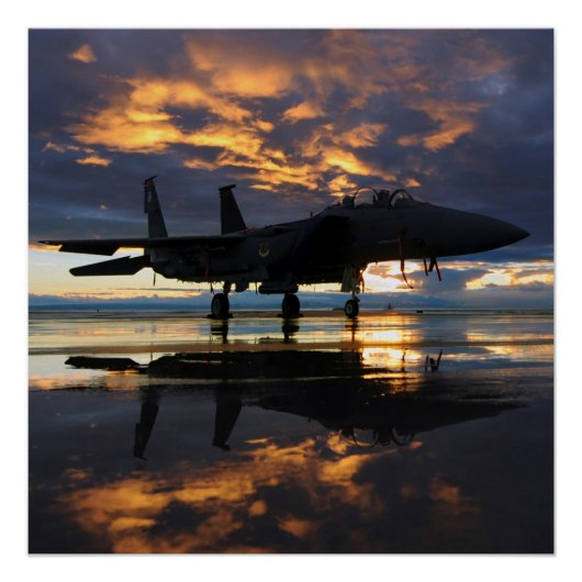 Fighter Jet Sunset Poster (Voorkant)