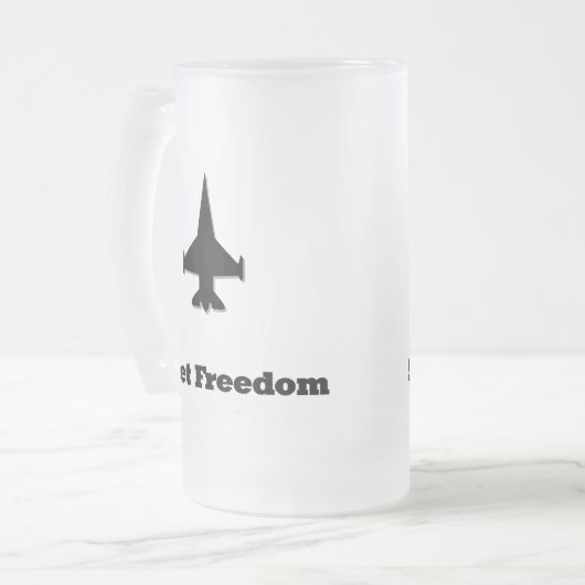 Fighter Jet Sweet Freedom Matglas Bierpul (Voorkant links)