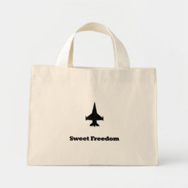 Fighter Jet Sweet Freedom Mini Tote Bag
