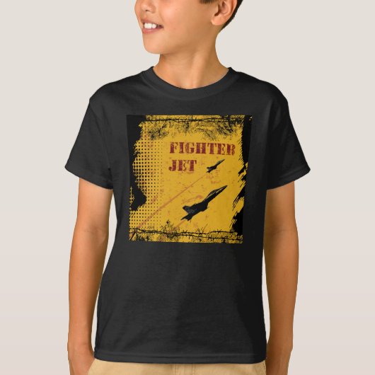 Fighter Jet T-Shirt (zwart) (Voorkant)