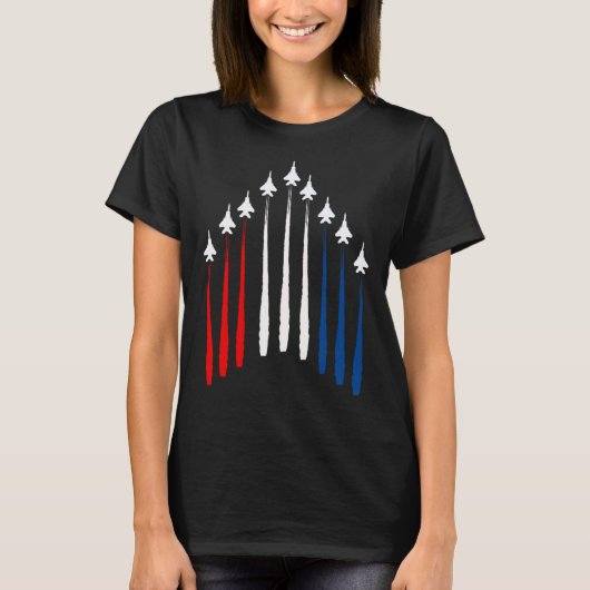 Fighter Jet USA Flag Airplane F 18 4th Of July T-shirt (Voorkant)