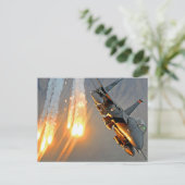 FIGHTER JET VERWIJDERT HOT FLARES BRIEFKAART (Staand voorkant)