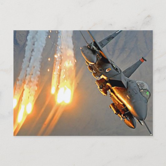 FIGHTER JET VERWIJDERT HOT FLARES BRIEFKAART (Voorkant)