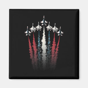 Fighter Jet Vliegtuig Amerikaanse Vlag 4 Juli Pat Magneet