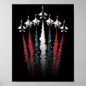 Fighter Jet Vliegtuig Amerikaanse Vlag 4 Juli Pat Poster (Voorkant)