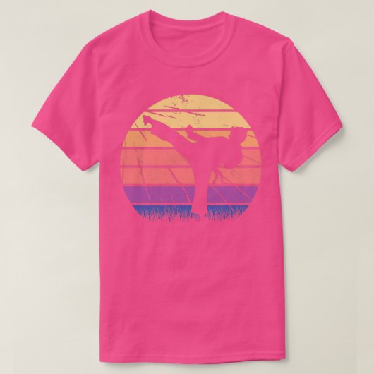 Fighter Martial Art Sunset Retro T-shirt (Design voorkant)