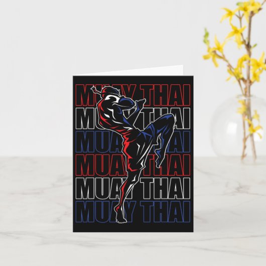 Fighter Muay Thai Sports Martial Arts MMA Thailand Kaart (Gele Bloem)