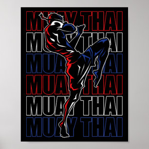 Fighter Muay Thai Sports Martial Arts MMA Thailand Poster