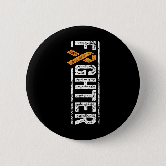 Fighter Oranje lint Leukemie Bewustzijn Kanker PA Ronde Button 5,7 Cm (Voorkant)