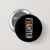 Fighter Oranje lint Leukemie Bewustzijn Kanker PA Ronde Button 5,7 Cm (Voorkant /achterkant)