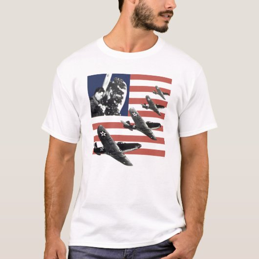 Fighter Plane American Flag T-shirt (Voorkant)